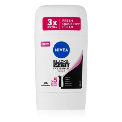 Nivea Black & White Invisible Clear tuhý antiperspirant 50 ml