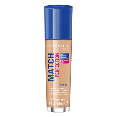 Rimmel Match Perfection tekutý make-up SPF 20 odstín 203 True Beige 30 ml