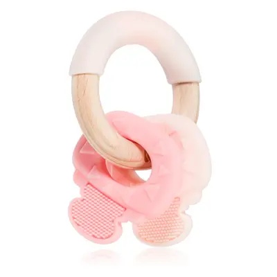 Kikkaboo Silicone and Wood Teether Keys kousátko Pink 1 ks