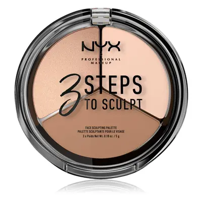 NYX Professional Makeup 3 Steps To Sculpt konturovací paletka odstín 01 Fair 15 g