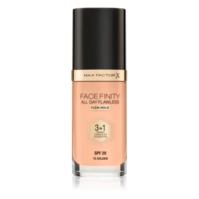 Max Factor Facefinity All Day Flawless dlouhotrvající make-up SPF 20 odstín 75 Golden / N75 Gold