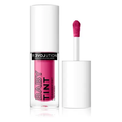 Revolution Relove Baby Tint tekutá tvářenka a lesk na rty odstín Fuchsia 1.4 ml