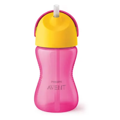 Philips Avent Cup with Straw hrnek s ohebným brčkem 12+ Girl 300 ml