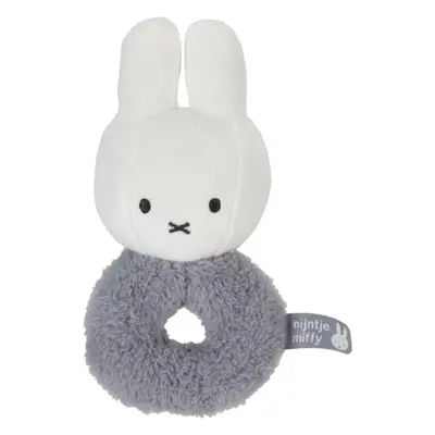 Little Dutch Plush Rattle Miffy Fluffy Blue chrastítko 1 ks