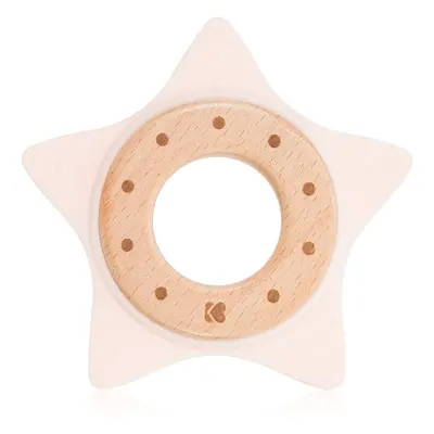 Kikkaboo Silicone and Wood Teether Star kousátko Pink 1 ks