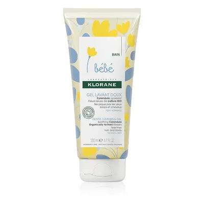 Klorane Bébé Calendula jemný mycí gel pro děti od narození s pumpičkou 200 ml