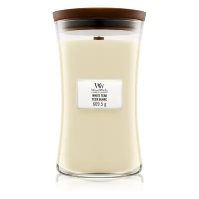 Woodwick White Teak vonná svíčka s dřevěným knotem 609.5 g