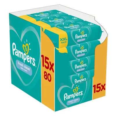 Pampers Fresh Clean vlhčené čisticí ubrousky pro děti pro citlivou pokožku 15x80 ks