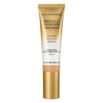 Max Factor Miracle Second Skin hydratační krémový make-up SPF 20 odstín 06 Golden Medium 30 ml