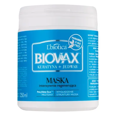 L’biotica Biovax Keratin & Silk regenerační maska pro hrubé vlasy 250 ml