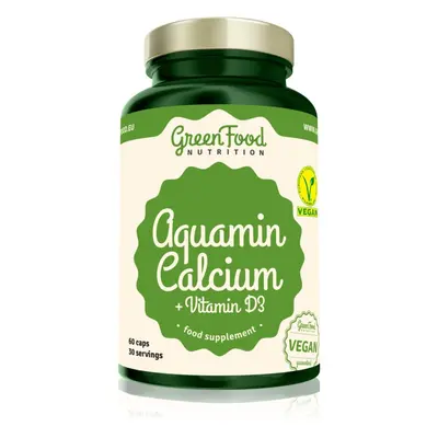 GreenFood Nutrition Aquamin Calcium + Vitamin D3 podpora normálního stavu kostí a zubů 60 cps