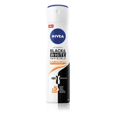 Nivea Invisible Black & White Ultimate Impact antiperspirant ve spreji pro ženy 150 ml