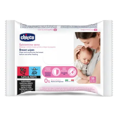 Chicco Breast Wipes vlhčené čisticí ubrousky na prsa 16 ks