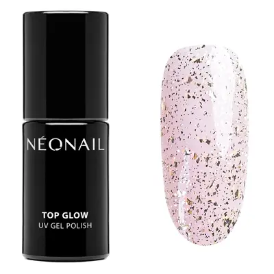 NEONAIL Top Glow gelový vrchní lak na nehty odstín Gold Flakes 7,2 ml