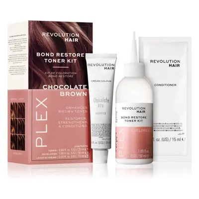 Revolution Haircare Plex Bond Restore Kit sada pro zvýraznění barvy vlasů odstín Chocolate Brown