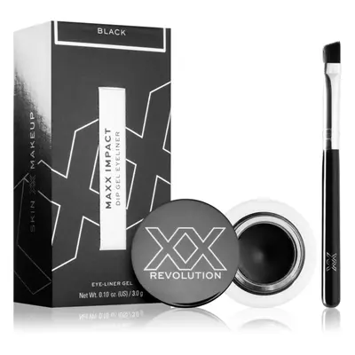 XX by Revolution MAXX IMPACT gelové oční linky se štětečkem odstín Black 3 g