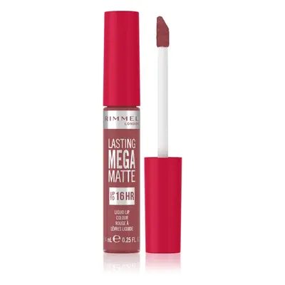 Rimmel Lasting Mega Matte lehká tekutá matná rtěnka 16h odstín Rose & Shine 7,4 ml