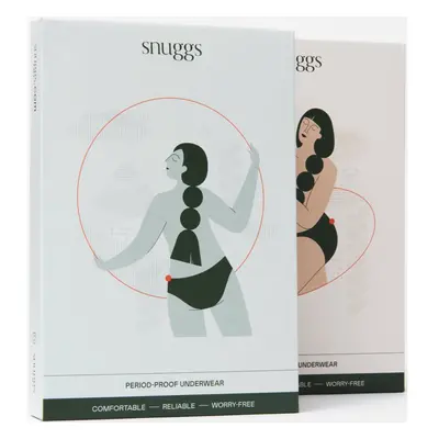 Snuggs Period Underwear Classic: Heavy Flow Black látkové menstruační kalhotky pro silnou menstr