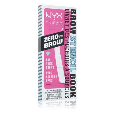 NYX Professional Makeup Zero To Brow Stencil Book šablony na obočí 02 Thick 4 ks