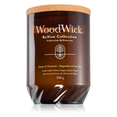 Woodwick Ginger & Turmeric vonná svíčka s dřevěným knotem 368 g