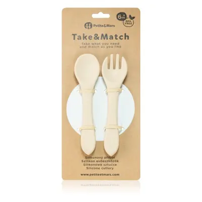 Petite&Mars Take&Match Silicone Cutlery příbor Desert Sand 6 m+ 2 ks