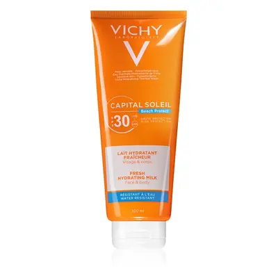 Vichy Capital Soleil Beach Protect ochranné hydratační mléko na obličej a tělo SPF 30 300 ml