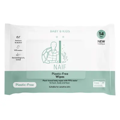 Naif Baby & Kids Plastic Free Wipes vlhčené ubrousky pro děti od narození 54 ks