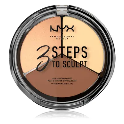 NYX Professional Makeup 3 Steps To Sculpt konturovací paletka odstín 02 Light 15 g