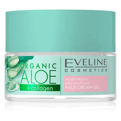 Eveline Cosmetics Organic Aloe+Collagen aktivní intenzivně hydratační gel-krém se zklidňujícím ú