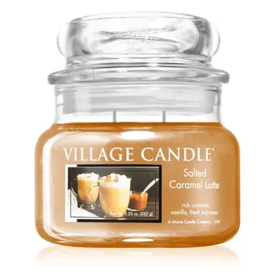 Village Candle Salted Caramel Latte vonná svíčka (Glass Lid) 262 g