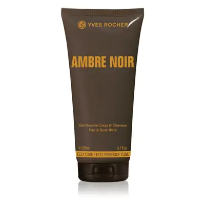 Yves Rocher Ambre Noir sprchový gel na tělo a vlasy pro muže 200 ml