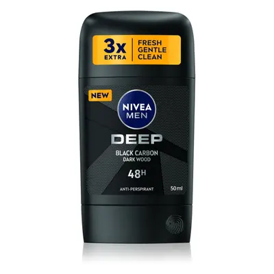 Nivea Men Deep tuhý antiperspirant pro muže Black Carbon Dark Wood 50 ml