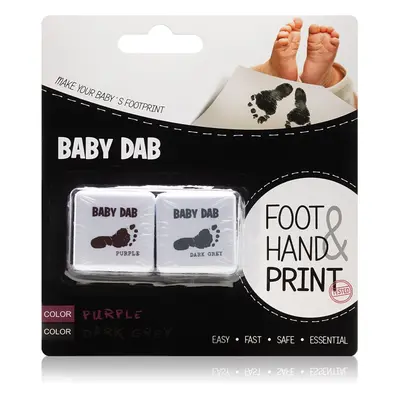 Baby Dab Foot & Hand Print Purple & Grey barva na dětské otisky 2 ks