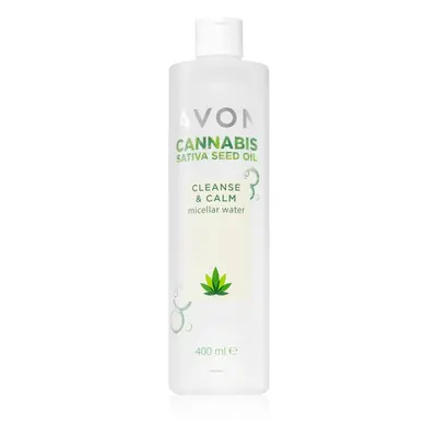 Avon Cannabis Sativa Oil Cleanse & Calm odličovací micelární voda se zklidňujícím účinkem 400 ml