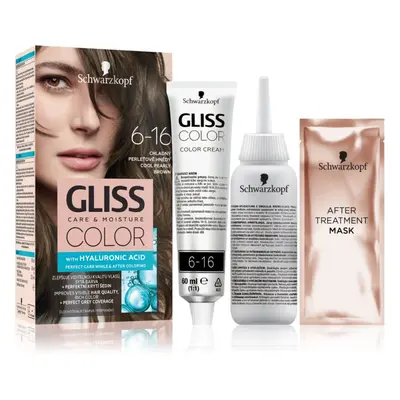 Schwarzkopf Gliss Color permanentní barva na vlasy odstín 6-16 Chladný perleťově hnědý 1 ks