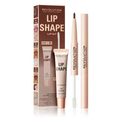 Makeup Revolution Lip Shape Kit sada na rty odstín Coco Brown 1 ks