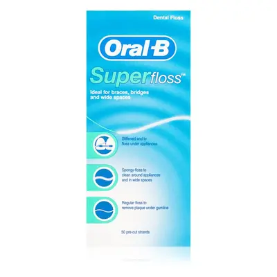 Oral B Super Floss dentální nit na rovnátka a implantáty 50 ks