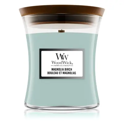 Woodwick Magnolia Birch vonná svíčka s dřevěným knotem 275 g