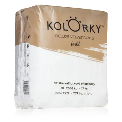 Kolorky Deluxe Velvet Pants Wild jednorázové plenkové kalhotky velikost XL 12-16 Kg 17 ks