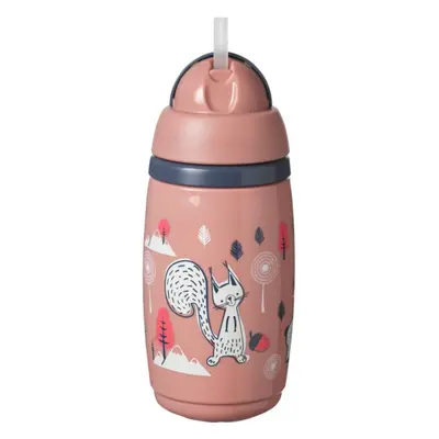 Tommee Tippee Superstar Insulated Straw Pink hrnek s brčkem pro děti 12m+ 266 ml