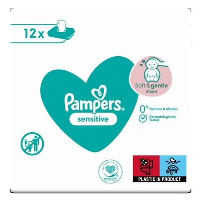 Pampers Sensitive vlhčené čisticí ubrousky pro děti pro citlivou pokožku 12x52 ks