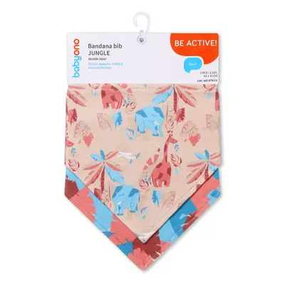 BabyOno Be Active Bandana Bib bryndák pro děti od narození Jungle 2 ks