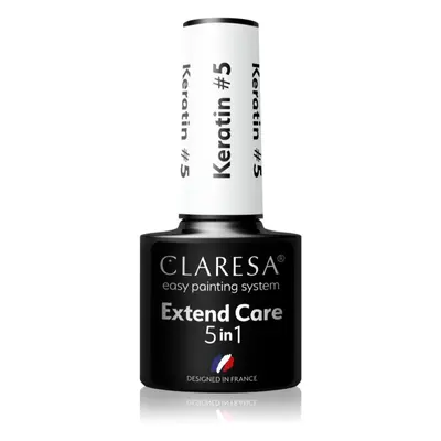 Claresa Extend Care 5 in 1 Keratin podkladový lak pro gelové nehty s vyživujícím účinkem odstín 