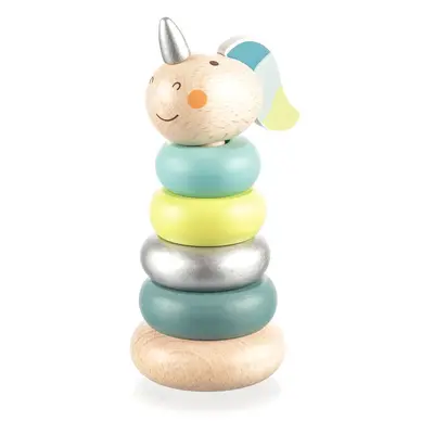 Zopa Wooden Unicorn nasazovací kroužky ze dřeva Blue 1 ks