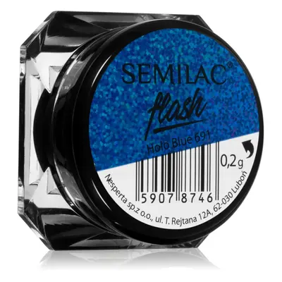 Semilac Flash třpytivý prášek na nehty odstín Holo Blue 691 0,2 g