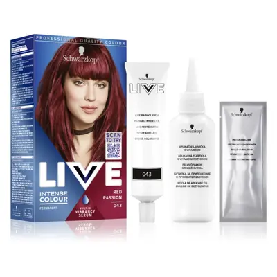 Schwarzkopf LIVE Intense Colour permanentní barva na vlasy odstín 043 Vášnivá červená 1 ks