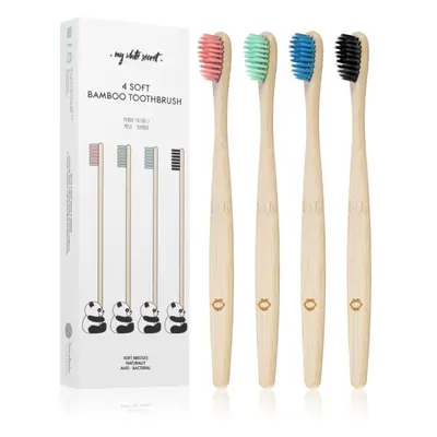 My White Secret Bamboo Toothbrush bambusový zubní kartáček soft 4 ks