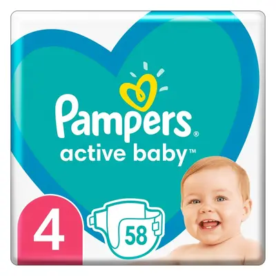 Pampers Active Baby Size 4 jednorázové pleny 9-14 kg 58 ks