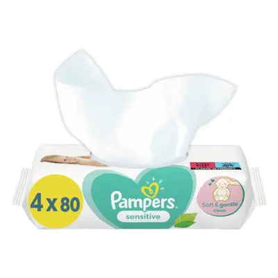 Pampers Sensitive vlhčené čisticí ubrousky pro děti pro citlivou pokožku 4x80 ks