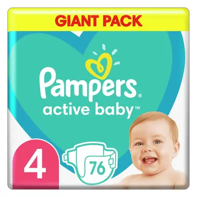 Pampers Active Baby Size 4 jednorázové pleny 9-14 kg 76 ks